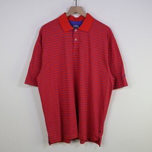 Callaway Golf Sport Polo Shirt Large Striped Red Blue Cotton